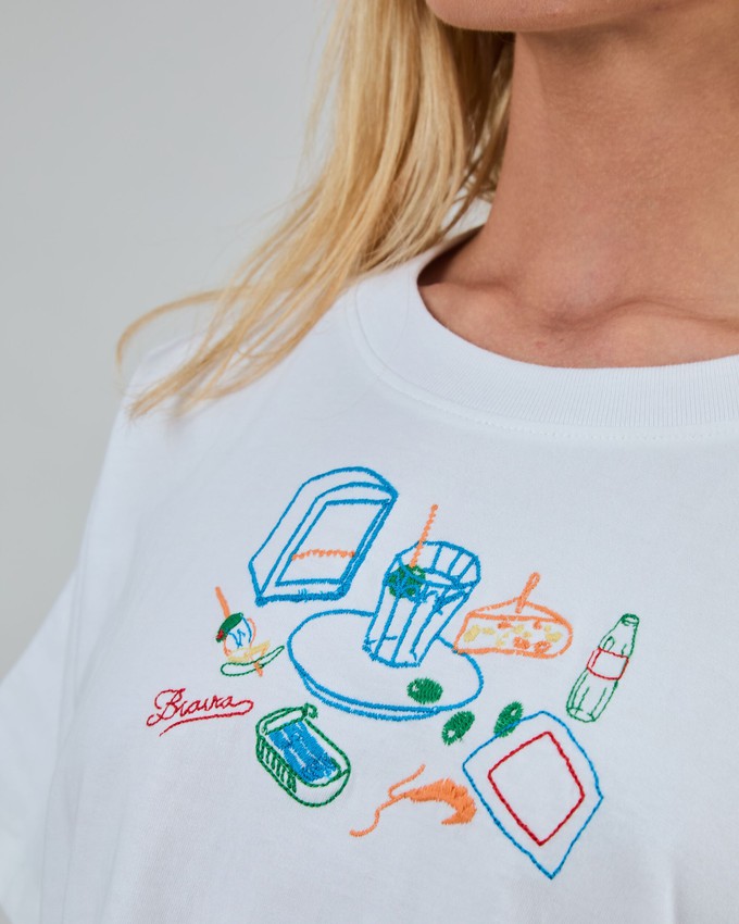 Chiringuito Embroidery Oversize Tee White from Brava Fabrics
