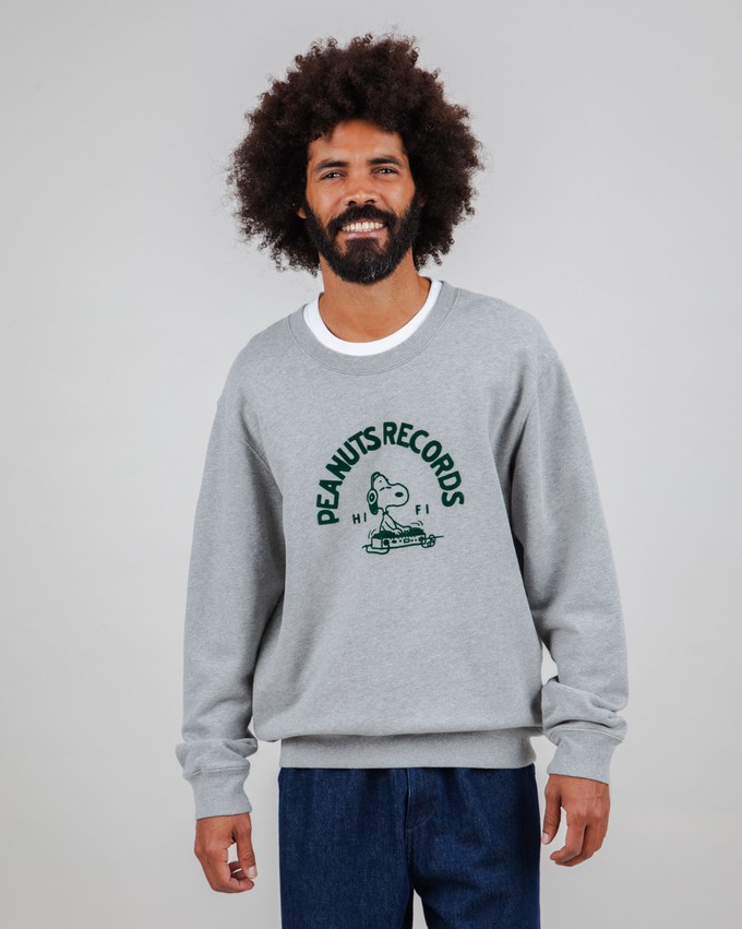Peanuts Records Sweatshirt Grey from Brava Fabrics