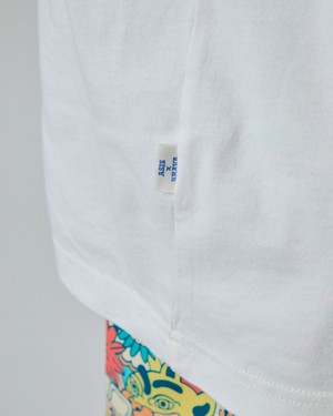 Asis Percales Party Animal Oversize T-Shirt White from Brava Fabrics