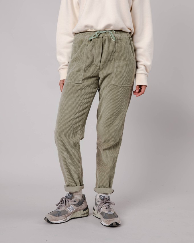 Patch Pocket Corduroy Pants Pale Green from Brava Fabrics