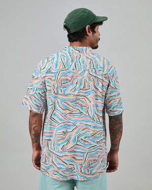 Messy Stripes Aloha Shirt Multicolor from Brava Fabrics