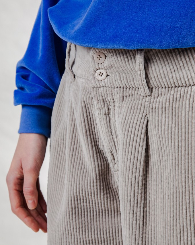 Corduroy Pleated Pants Grey from Brava Fabrics