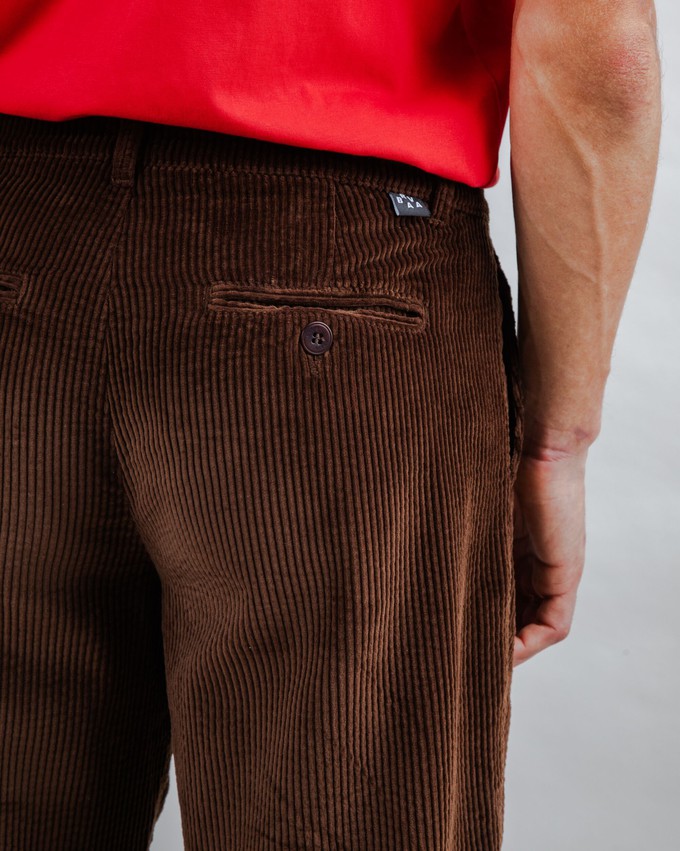 Corduroy Pleated Chino Pants Chocolate from Brava Fabrics