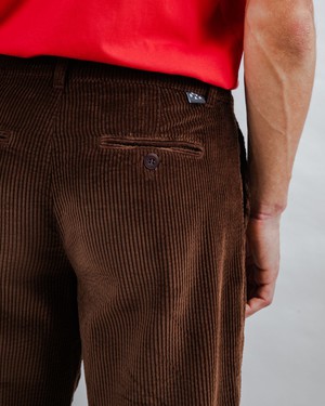 Corduroy Pleated Chino Pants Chocolate from Brava Fabrics