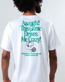 Peanuts Tennis Double Fault Snoopy T-shirt White via Brava Fabrics