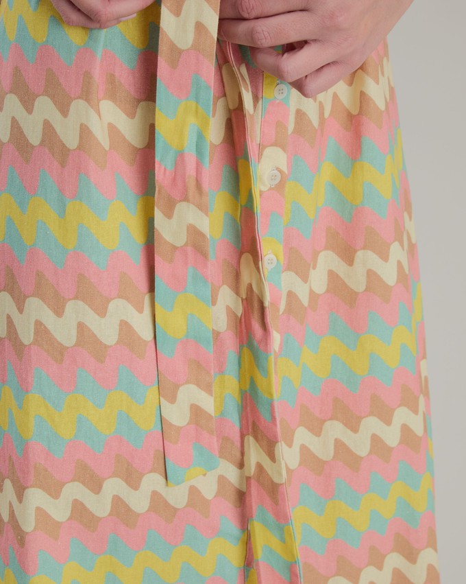 Pastel Wavy Stripes Strap Dress from Brava Fabrics