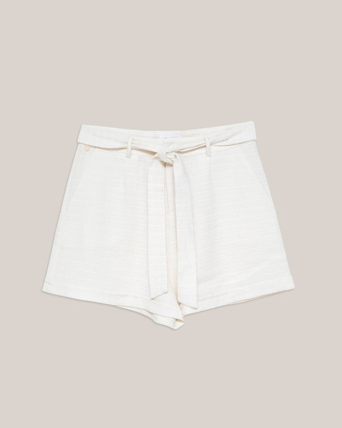 Marble Belted Short White from Brava Fabrics