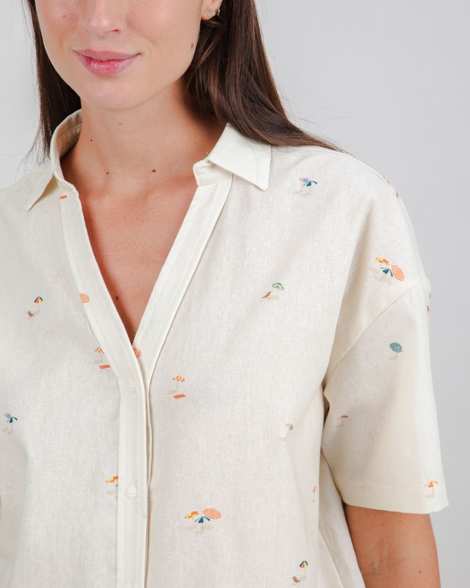 Beach Please Cropped Blouse Ecru from Brava Fabrics