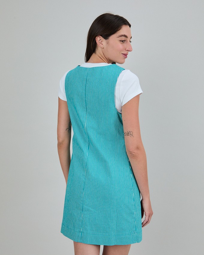 Denim Stripes Short Dress Green from Brava Fabrics