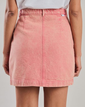 Washed Denim Mini Skirt Pink from Brava Fabrics