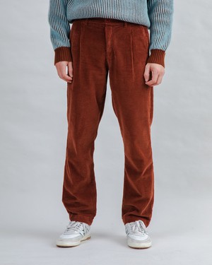 Corduroy Pleated Chino Pants Copper from Brava Fabrics