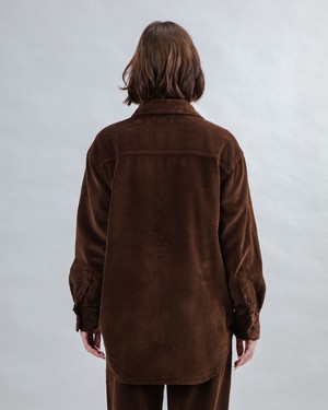 Corduroy Long Overshirt Chocolate from Brava Fabrics