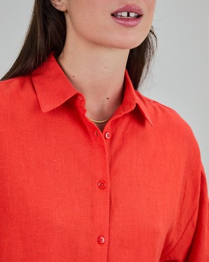 Boxy Squared Blouse Coral from Brava Fabrics