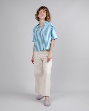 Stripes Cropped Blouse Blue from Brava Fabrics