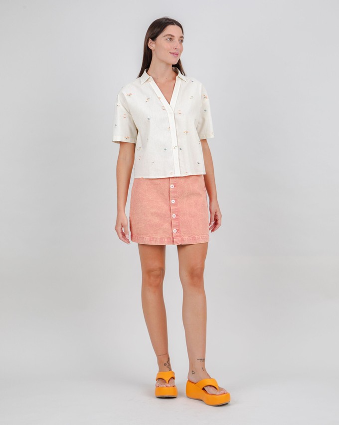 Beach Please Cropped Blouse Ecru from Brava Fabrics