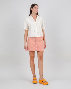 Beach Please Cropped Blouse Ecru from Brava Fabrics