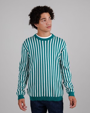 Stripes Cotton Sweater Green from Brava Fabrics