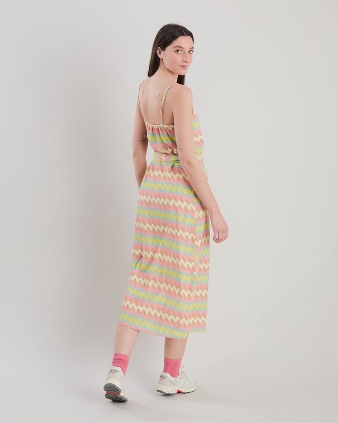 Pastel Wavy Stripes Strap Dress from Brava Fabrics