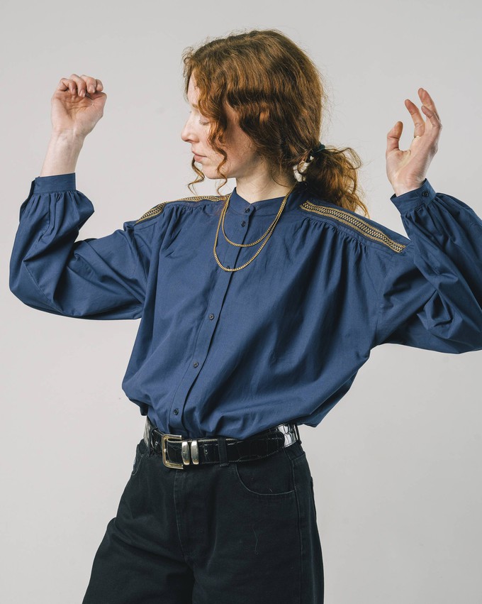 Ribbon Blouse Navy from Brava Fabrics