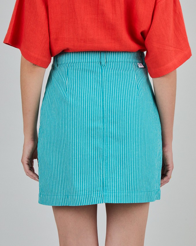 Denim Stripes Mini Skirt Green from Brava Fabrics