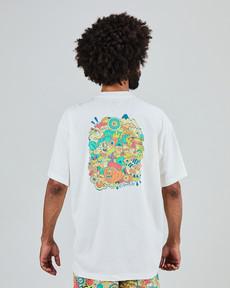 Asis Percales Party Animal Oversize T-Shirt White via Brava Fabrics