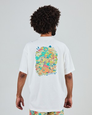 Asis Percales Party Animal Oversize T-Shirt White from Brava Fabrics