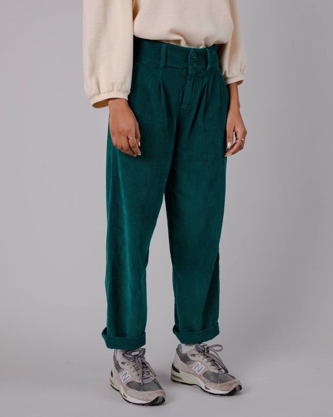 Corduroy Pleated Pants Sailing Green from Brava Fabrics