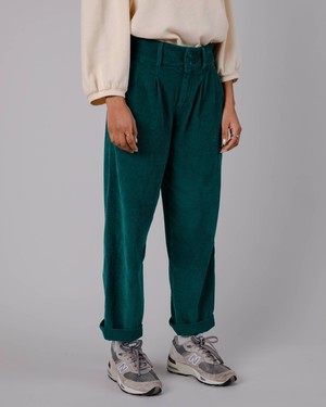 Corduroy Pleated Pants Sailing Green from Brava Fabrics