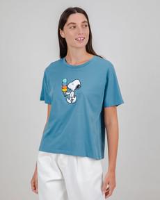 Peanuts Icecream Oversize Tee Blue via Brava Fabrics