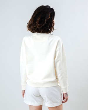 Peanuts Ace Snoopy Sweatshirt Rounded Hem Ecru from Brava Fabrics