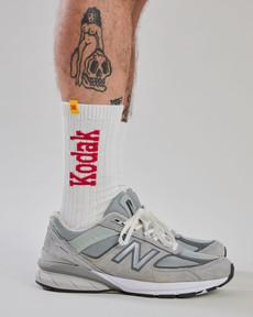 Kodak Jacquard Ribbed Socks Ecru via Brava Fabrics