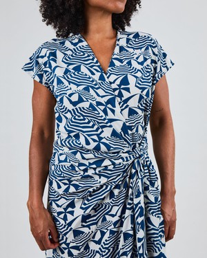 Sombrilla Kimono Dress Blue from Brava Fabrics