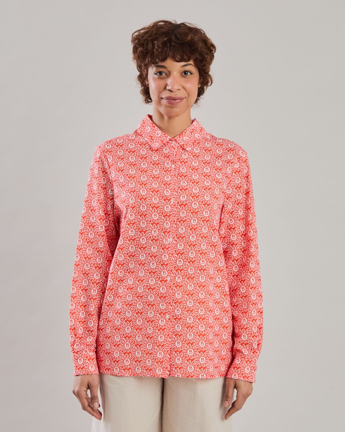 Asis Percales Daisy Regular Blouse Red from Brava Fabrics