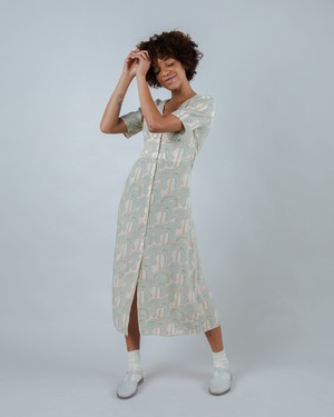 Borneo V-neck Dress Ecru from Brava Fabrics