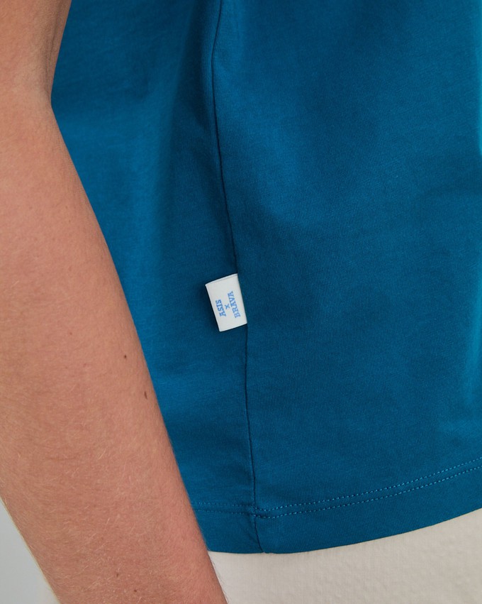 Asis Percales Daisy Scoop Tee Blue from Brava Fabrics