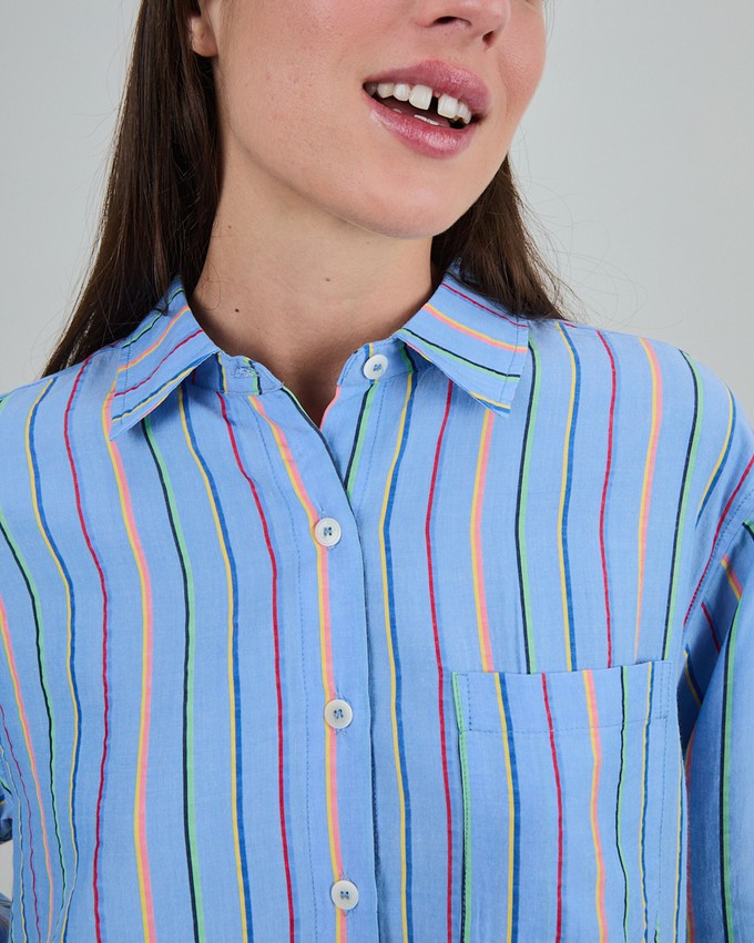Stripes Boxy Blouse Blue from Brava Fabrics