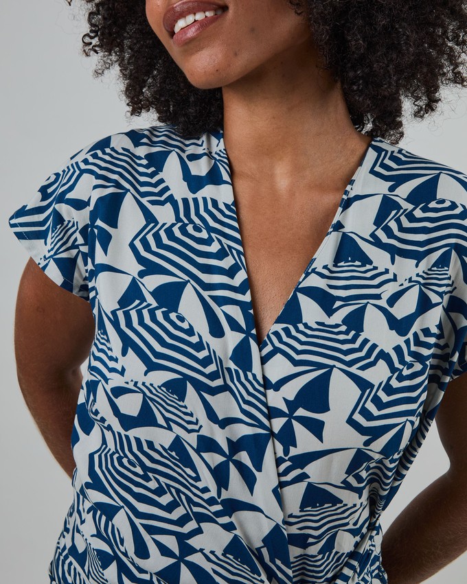 Sombrilla Kimono Dress Blue from Brava Fabrics