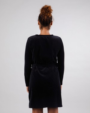 Velvet Belted Dress Black from Brava Fabrics