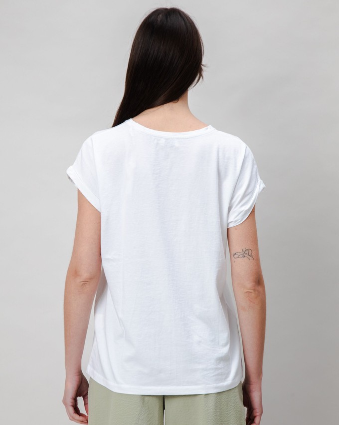 Peanuts Flowers Scoop Tee White from Brava Fabrics