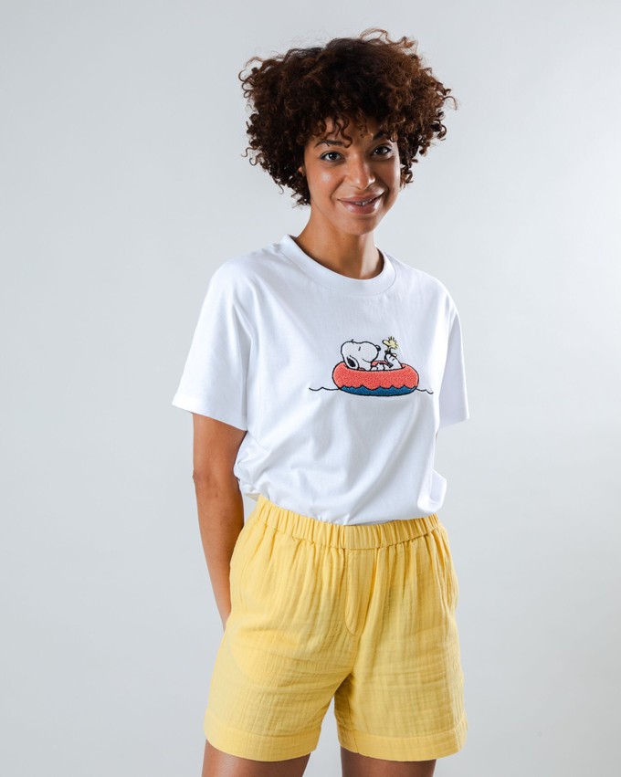 Peanuts Floating Oversize Tee White from Brava Fabrics