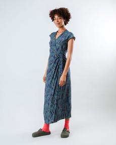 Borneo Kimono Dress Navy via Brava Fabrics