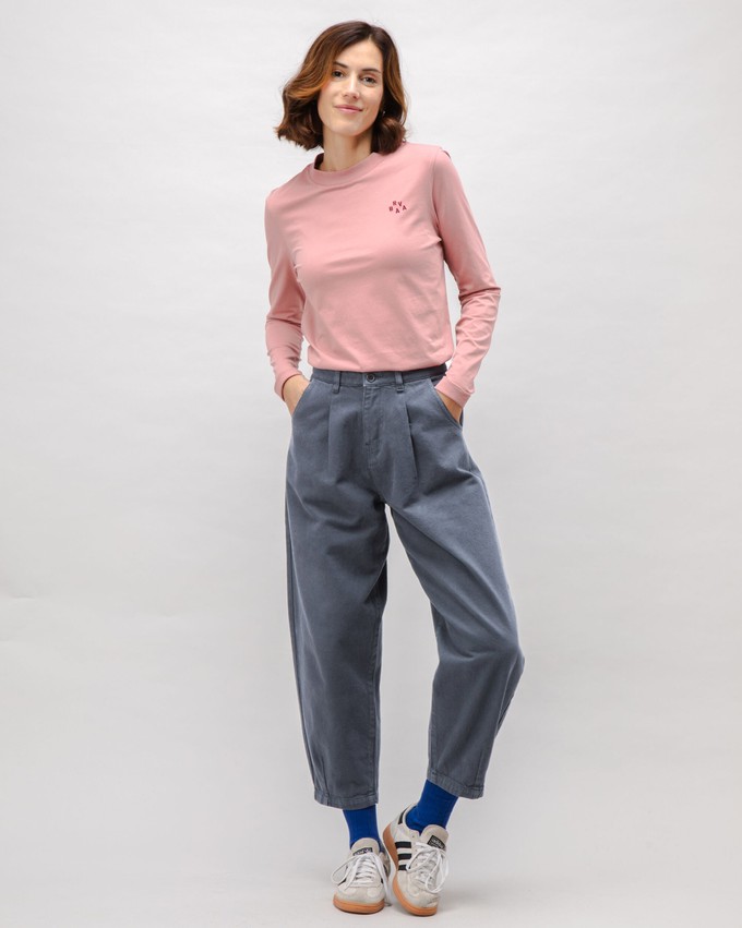 Pegged Cotton Twill Pants Dark Grey from Brava Fabrics