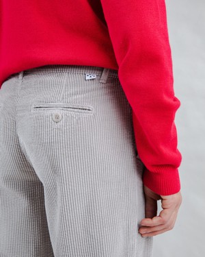 Corduroy Pleated Chino Pants Grey from Brava Fabrics