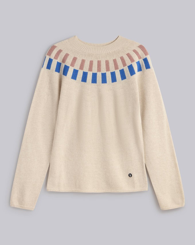Cube Jacquard Sweater Ecru from Brava Fabrics