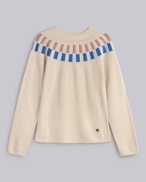 Cube Jacquard Sweater Ecru from Brava Fabrics