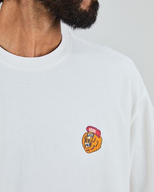 Asis Percales Party Animal Oversize T-Shirt White from Brava Fabrics