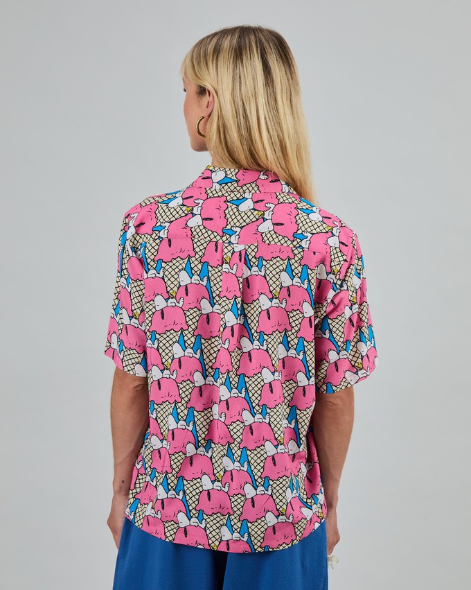 Peanuts Gelato Aloha Blouse Blue from Brava Fabrics