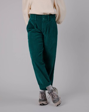 Corduroy Pleated Pants Sailing Green from Brava Fabrics