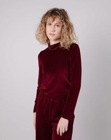 Velvet Perkins Sweater Prune via Brava Fabrics