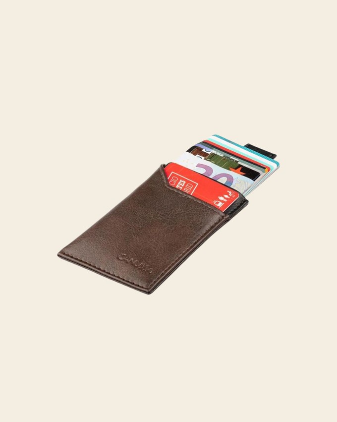 Waterproof slim card holder - Brown/Black from CANUSSA